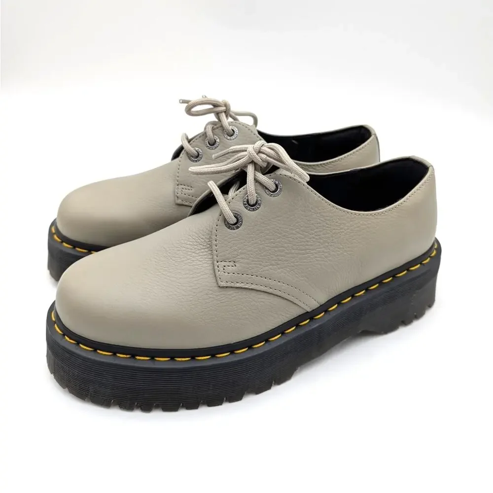 Dr. Martens 1461 Quad Platform Derby Shoes Unisex Vintage Taupe Size USW11/M10